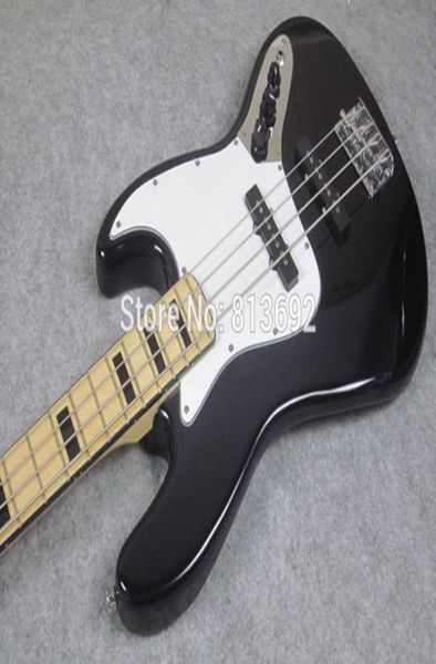 Custom Geddy Lee Signature 4 Strings Precision Jaze Electric Bass Guitar Maple Neck Black Black Block Inlays2994826