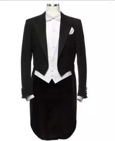 Herrenanzüge 2024 CloudStyle Tailcoat Formaler Ment Anzug Slim Fit 3-teilige Dinnerjacke Hochzeit männlicher Schwalbenschwanzmantel