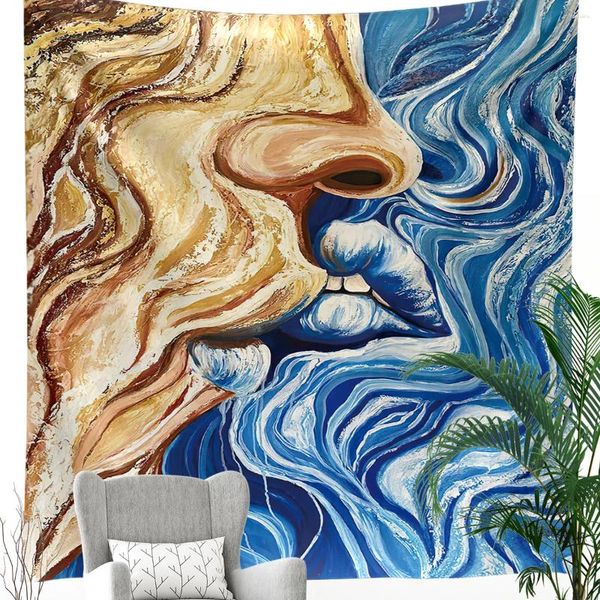 Tapestres Arte da parede Tapestry Interior Casal in Love Dellafuente Decoração para decoração de quarto Papéis de parede do ano Home Y2K