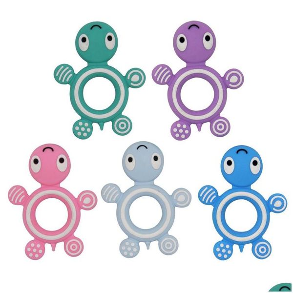 Soothers Zähler Schildkröte Diy -Kinderspielzeugnahrung Grade Baby Turtle Sensory Teether DIY Chew Krankenschwester Charms Geschenk Tieranhänger Drop Dhabl dhabl