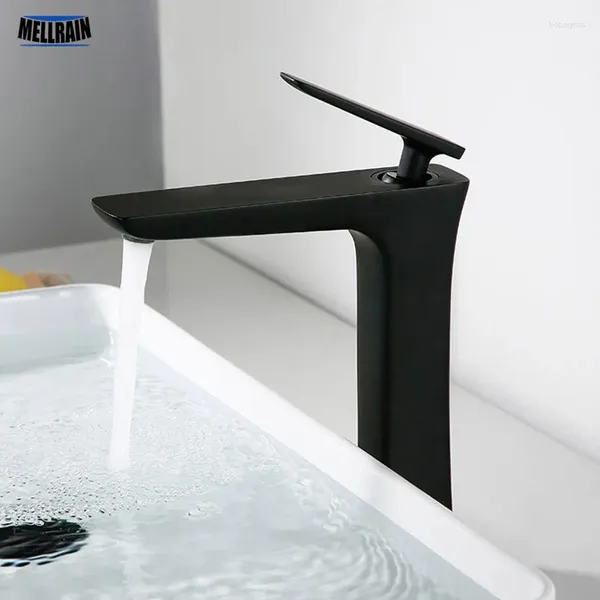 Rubinetti del lavandino da bagno tappa del tappo per bacino da taglio nera hardware monte crollo e mixer per acqua fredda di qualità Solido tocco di ottone solido