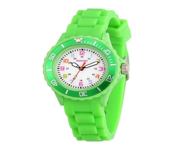 Moda colorida crianças meninos meninos crianças gelatina doce silicone watches whole estudantes inteiros presentes quartzo watches2362743