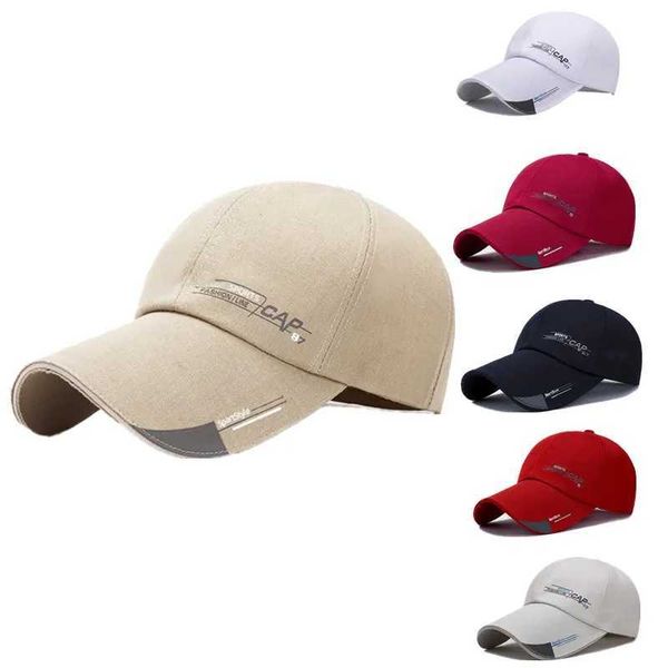 Ball Caps Sports Hat para homens peixes de moda ao ar livre linhagem de beisebol de beisebol longo brim slowshade feminle feminino sol artificial q240403