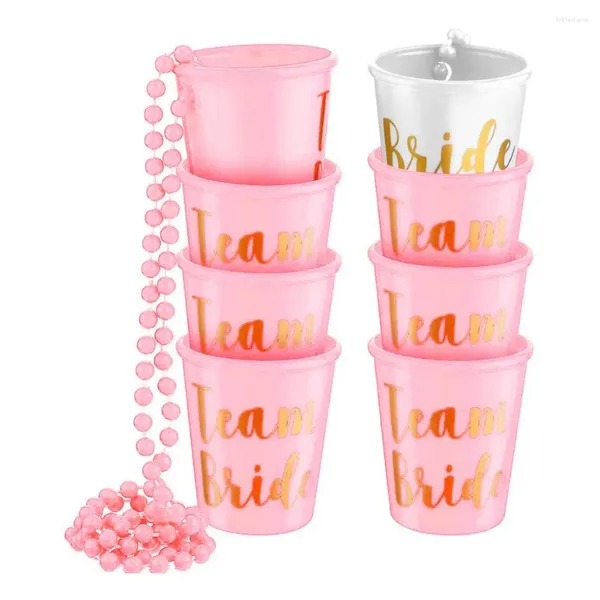 Catene Bachelor Party Wine in vetro Bachelorette S Collana Set Team Bride Bead Cup Cup Plastic Champagne per Bridal