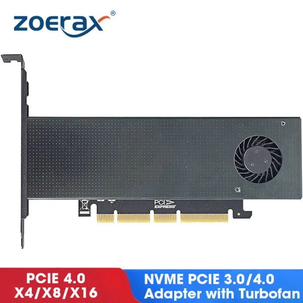 Adaptador Zoerax NVME PCIE 4.0 Adaptador, M.2 NVME (MKEY) SSD para PCI Express Adapter Com Turbofan, Suporte M.2 NVME SSD 2230/2242/2260/2280
