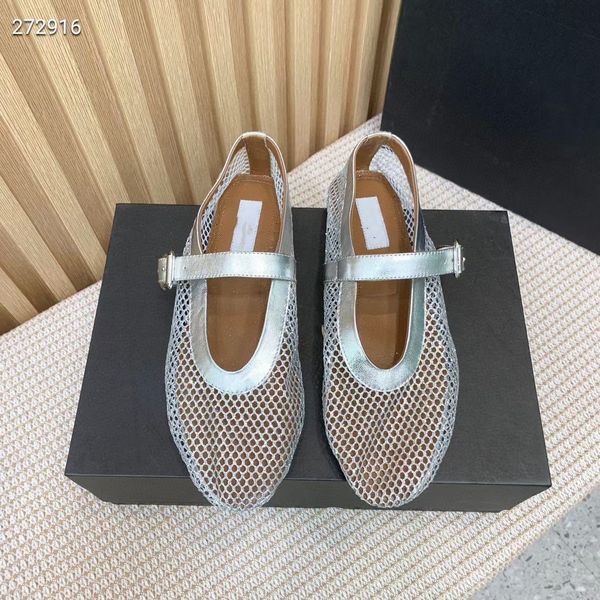 Designer Samdal Sommer Flat Sandals Marke Ballettschuhe echtes Leder von 35 bis 41 weiße schwarze Gold Silber Farben Schneller Lieferung Großhandel Preis