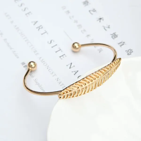 Bragle Fashion Punk in stile Donne Gioielli regolabili perle foglia di colore oro/argento Open Bracciale all'ingrosso