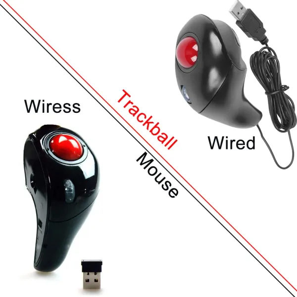 Dobradiças mouse de trackball sem fio 2,4 GHz MAUSA DIGITAL MAUSA 10M 10M VERTICAL 1600 DPI Bola de pista óptica Camundongos ergonômicos