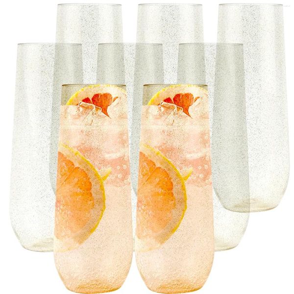 Tassen 10 Stcs klare Plastik -Champagnerflößengläser perfekt für Hochzeiten und Innenveranstaltungen im Freien
