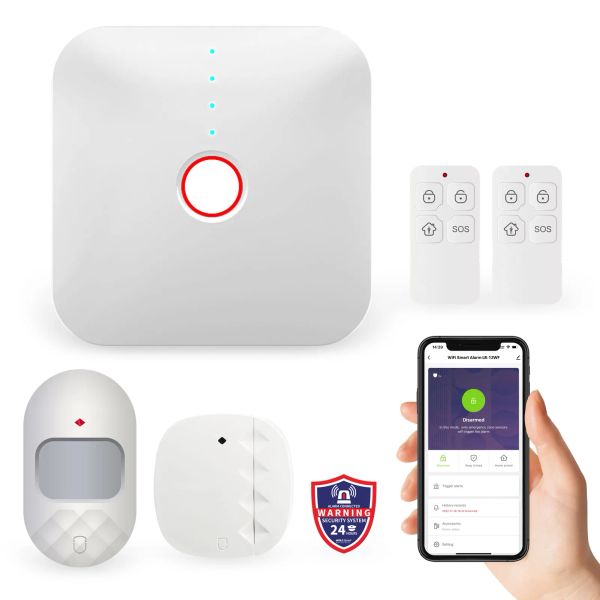 Комплекты Wolf Guard Diy Smart 4G + Wi -Fi Home Security Alarm System System Tuya SmartLife Датчик дверей PIR Detector 433 МГц