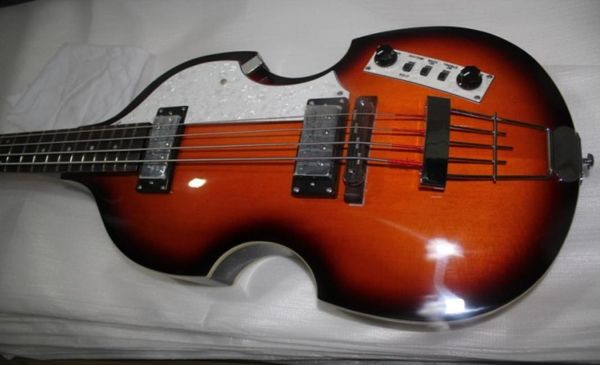 McCartney Hof H5001CT Contemporâneo Violino Deluxe Bass vintage Sunburst Guitar Flame Maple Top Back 2 511b Staple Pick3959871