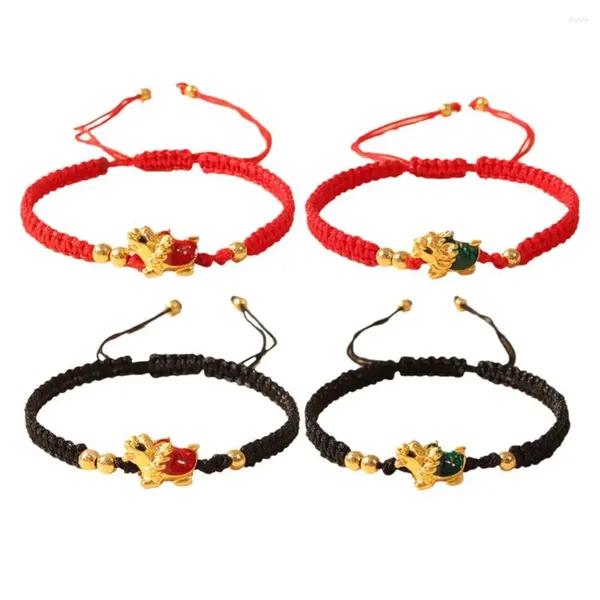 Braccialetti di fascino unisex feng shui corda rossa braccialetto intrecciato per donne uomini da polso da polso per la salute della salute buona fortuna gioielli cinesi