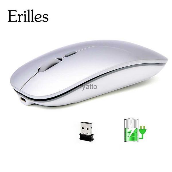 Topi Caricamento del pulsante a fetta mouse wireless ottica Ultra-sottile Mini USB 2.4G per computer laptop H240407