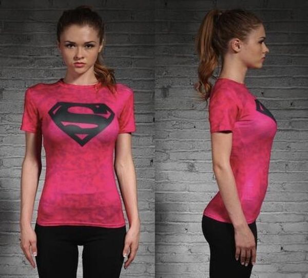 Tbalm Superman Frauen039s Training USA Fitnessanzug Strumpfhosen T -Shirt Strumpfhosen Yoga Captain Stretch THIRT THIRT Women039s 2250487