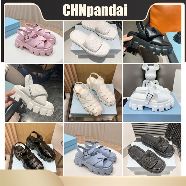 Kadın bayanlar sandaletler kapitone yaz tasarımcısı sandles ayakkabı platformu daireler düşük topuk kama elmas toka sandal plaj ayakkabıları en iyi fiyat en iyi fiyat lüks boyutu 35-40