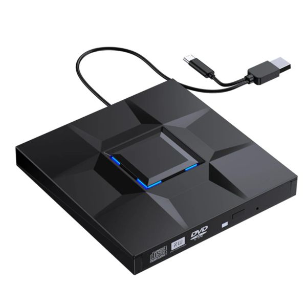 Drive Drive Optical Disco Drive USB3.0 Typec CD Portable CD Burner DVD/CDRW Reader CD Rewriter Burner DVD esterno per tablet desktop