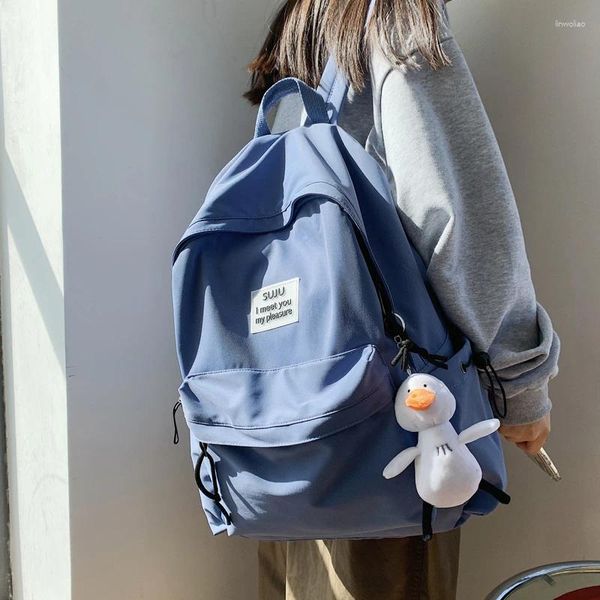 Aufbewahrungstaschen Schoolbag weibliche College -Studenten Design Sinn für einfache High School Junior große Kapazitätsrucksack