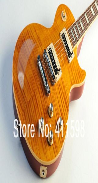 Neuankömmling Standard Slash Appetit Bernstein Flamme Maple Top E -Gitarre Mahagony Body Black Rücken China Gitarrenfabrik OEM6750026