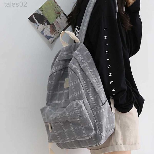 Многофункциональные сумки моды для девочек-школьной школьной школьной сумки повседневная новая простая женская рюкзак полосатые книжные пакеты для подростковых переездов на плечо rucksack yq240407