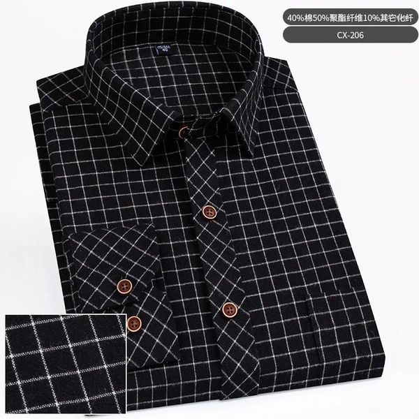 Camisas casuais masculinas Primavera e outono Trabalho de trabalho de trabalho de manga comprida camisa de manga longa