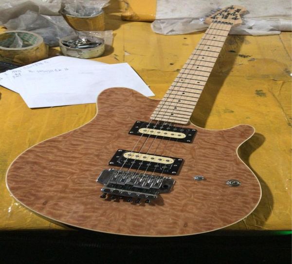 Benutzerdefinierte Edward Van Halen Wolf Musiker Ernie Ball Achse Creme Qulit Maple Top Elektar Gitarre Tremolo Bridge Rückseite Ahorn Finge 5923774