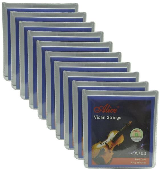 10 pontos Alice Violin Strings Core de aço Níquel Silver Ferida 4418 A7037893696