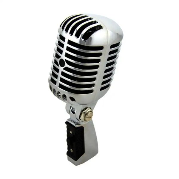 Микрофоны HFES Professional Wired Vintage Classic Microphone Хорошее качество Динамическая движущаяся катушка Mike Deluxe Metal Vocal Old Style Ktv Mic Mi