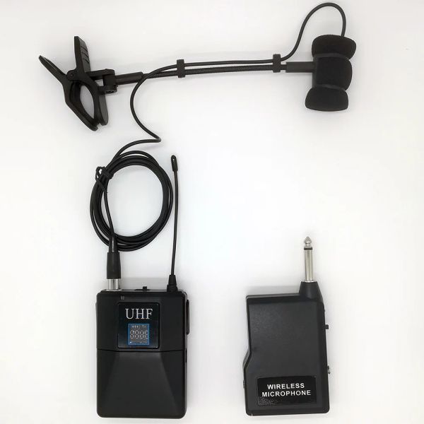 Microfoni Sistema di strumenti wireless UHF Sistema microfono wireless per flauto per clarinetto di flauto Piccolo Hulusi Cucurbit Erhu