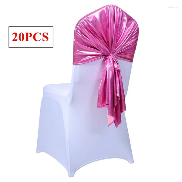 Крышка стулья Pink Color 70x130cm Mettalic Bronzing Spandex Cap Cover Lycra Street Hood для украшения свадебных мероприятий