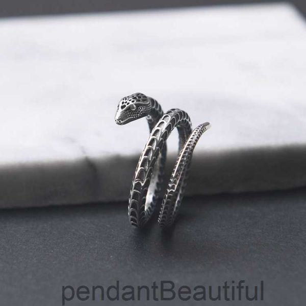 Jóias de anel de prata de cervo de cervo dourado S925 Silver Snake Ring Design criativo casal de casal e feminino anel