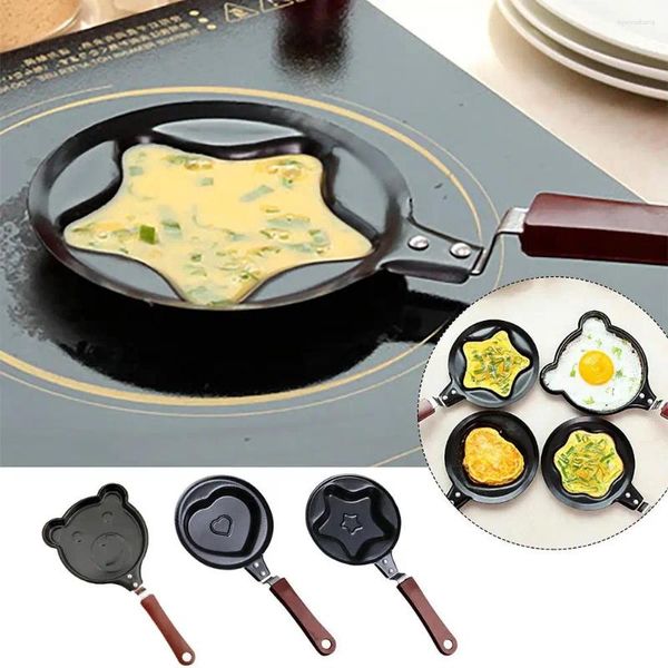 PANS 1PC Mini niedliche Frühstück Ei Frittierkimmel Pan Flip Omelette Werkzeuge Hersteller Pfannkuchen Nicht-Stick-Küche B4H5