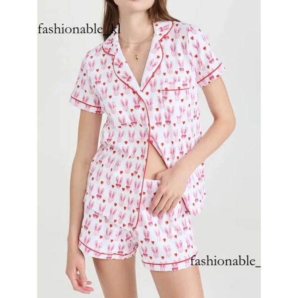 Damen süße Roller Rabbit Pyjamas Y2K Affen vorgefertigt vor dem Druck 2-teiliger Pyjama-Set kurzarmes Hemd PJ Shorts Casual Wear 119