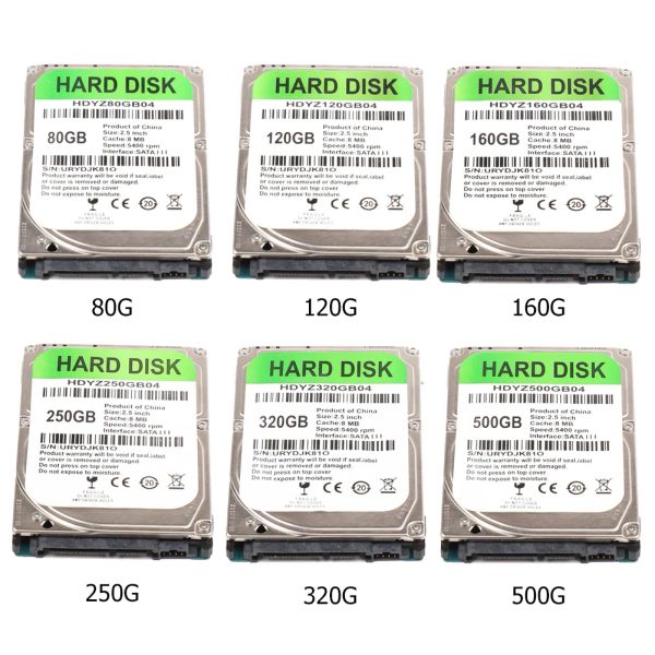 Menteşeler 2.5 inç SATA III 5400 RPM Dahili Sabit Disk Sürücüsü, 80GB 160GB 250GB 320GB ile Dizüstü bilgisayar için dahili HDD