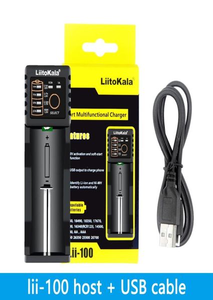 Ganzes Liitokala lii100b lii100 18650 Batterie -Smart -Ladegerät für 26650183501634018500AAAAA 37V 12V Nimh Nicd Lithium6750349