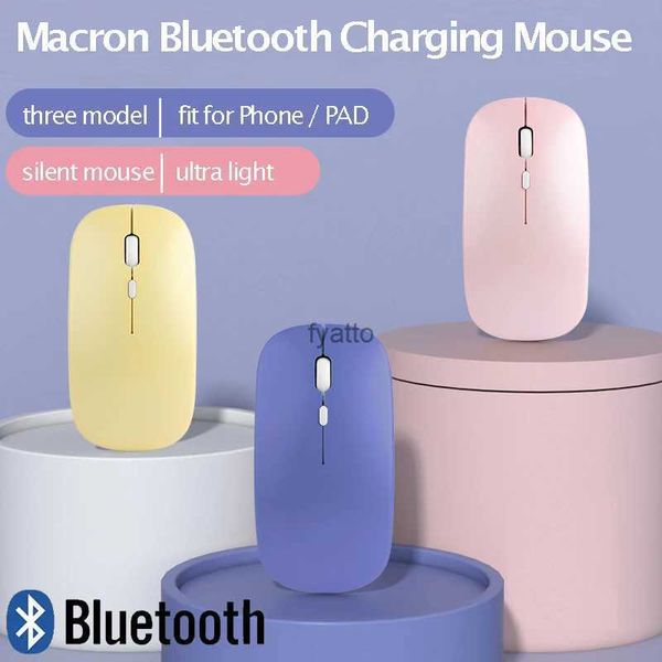 Ratos fofos macron bluetooth mouse carregando 1600dpi para ipad telefone sem fio 2.4g USB H240407