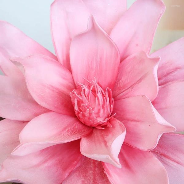 Fiori decorativi grandi rosa PE Magnolia fiore artificiale Decorazione per matrimoni all'aperto DOOT GOOTH FASTIVE FASTIVE YARD GARDEN DECORS