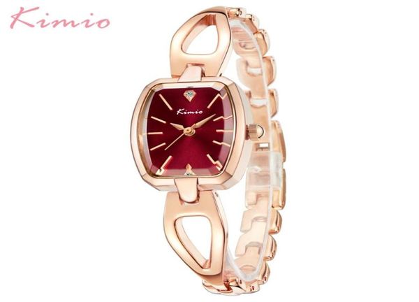 Top -Marke Kimio Mode Women Watches Square Dial Kleid Ladies Armband Armbandwatch Quarzuhr Relogio Feminino weibliche Geschenkbox Y7456277