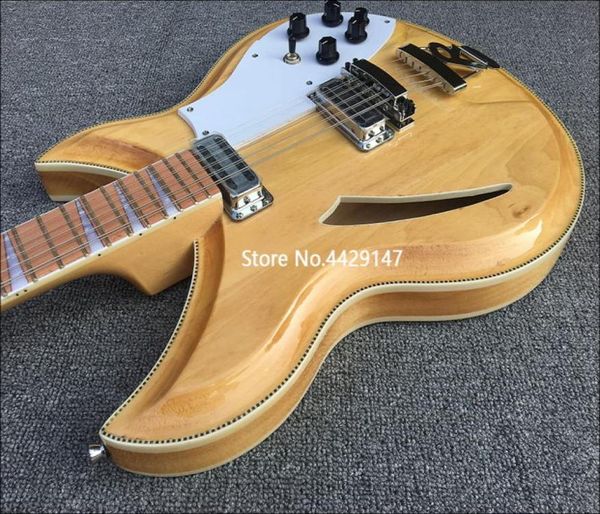 12 Saiten 330 381 Maple Glo natürlicher Halberkörper E -Gitarre Gitarre Gitarre Top Sandwich Hals Checkerboard Bindung Vintage Tun5021142