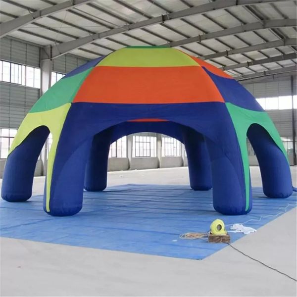 Диаметр 12 м (40 футов) Красочный большой приют для вечеринки надувные надувные паутины палатка воздух взорван арк -шатер Хаус с воздуходувка на продажу/аренду с бездувным кораблем.