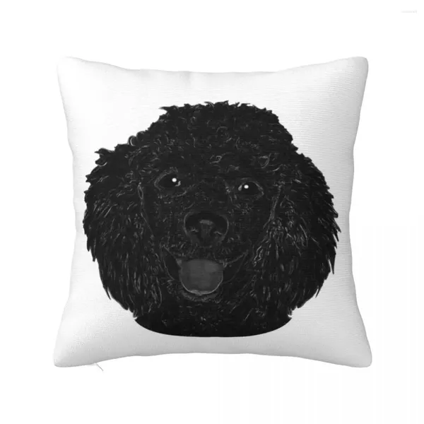 Подушка милый черный красивый щенок пуделя, брось диван, декоративные чехлы, наволочка