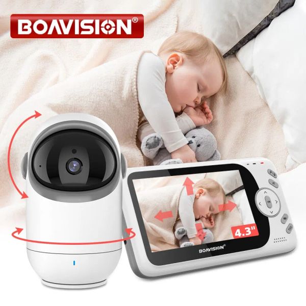 Kameras 4,3 -Zoll -Videomonitor mit Pan Tilt Kamera 2,4 g Wireless Two -Wege Audio Nacht Vision Security Kamera Babysitter VB801