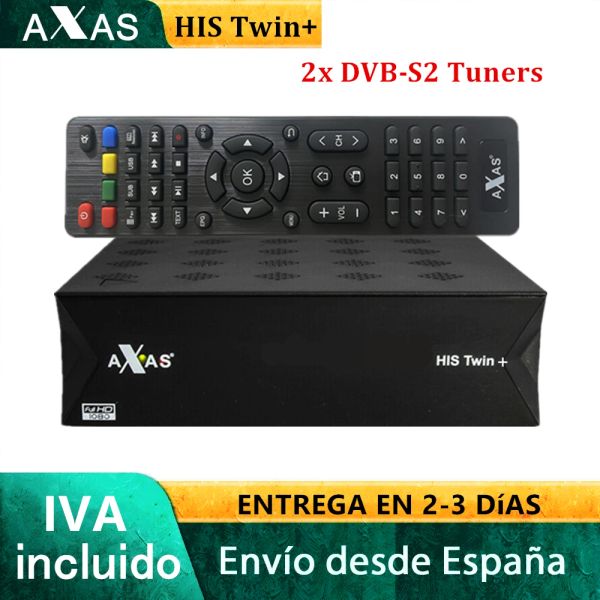 Box Axas sein Twin Plus Satellite TV -Empfänger 1080p HD Linux Enigma2 Dual DVBS2 Tuner bauen in WiFi OpenAtv TV Box E2 Fettempfänger auf