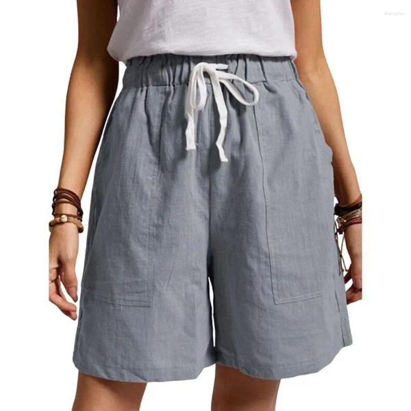 Calça feminina shorts de linho de algodão Mulher em casa usa mini calças curtas básicas de fundo de cintura alta para meninas adolescentes verão tamanho grande tamanho