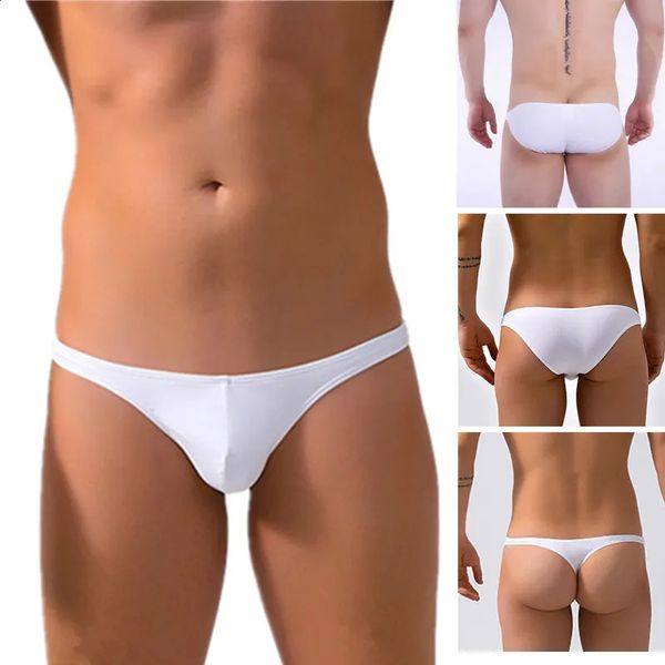 Seksi Erkek Yüzme Yarım Geri Arka Brezilya Bikini Kılavuzu Ultra Düşük Bel Mini Slips Mayo Plaj Şortları Yüzme Sandıkları Swimsuit 240407