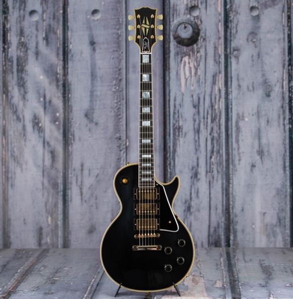 Bütün yüksek kaliteli özel 3 pikap lpb3 siyah güzellik 6 dizeler lp elektro gitar maun gövdesi altın donanım DELI1816810