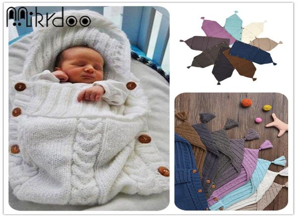 Mikrdoo 2017 Новый детский новорожденный вязаный одеял с ручной работы супер мягкий спальный мешок хлопок жаккардовый одеял.