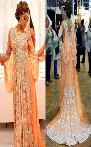 Vestido de noite de miçangas lindo abaya dubai kaftans marroquinos mangas compridas mangas do leste do leste do Oriente Médio Bola Elegante Bola Celebridade Dre9107692