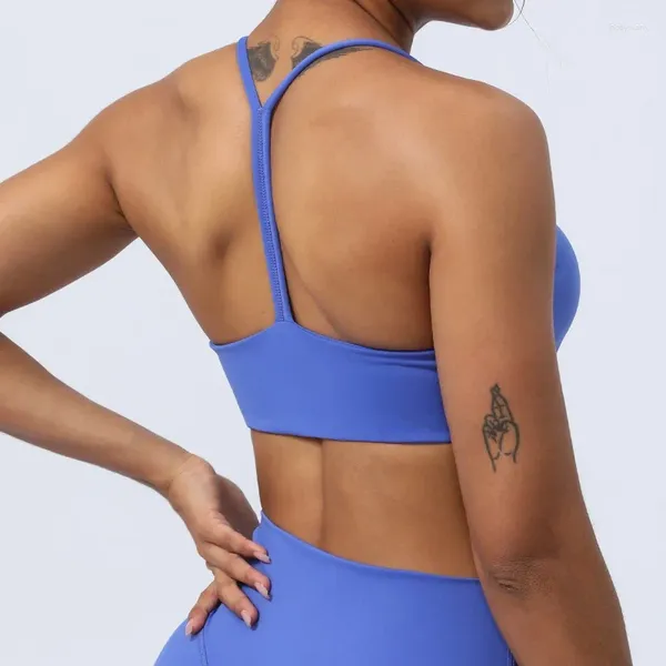 Camicie attive sports sports body body a doppia spalla sottile cinturino yoga reggiseno bellissimo allenamento di fitness di fitness spinta per le donne