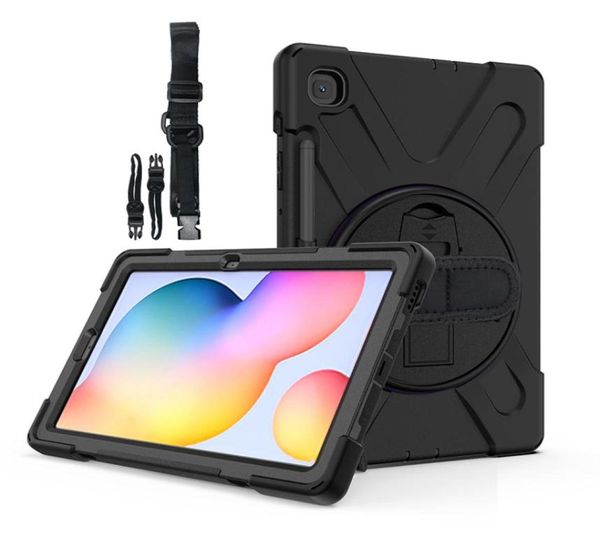 Kids Safe Stoßdämpfer Rückzugabdeckung mit Schultergurt und Stifthalter für Samsung Galaxy Tab S6 Lite 104 Silikon Case3320358