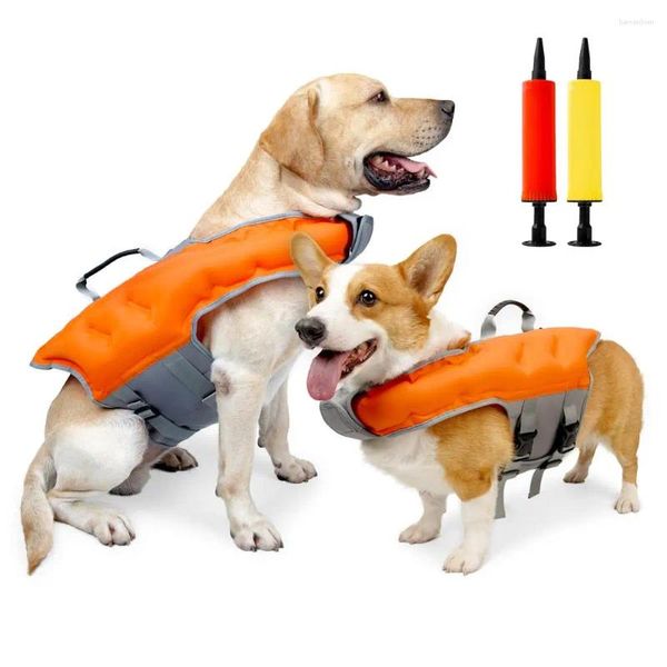 Vestuário para cães pet high bleoychancy colete de segurança salva -vidas ajustável com bomba para pequenos cães médios e grandes resfriando